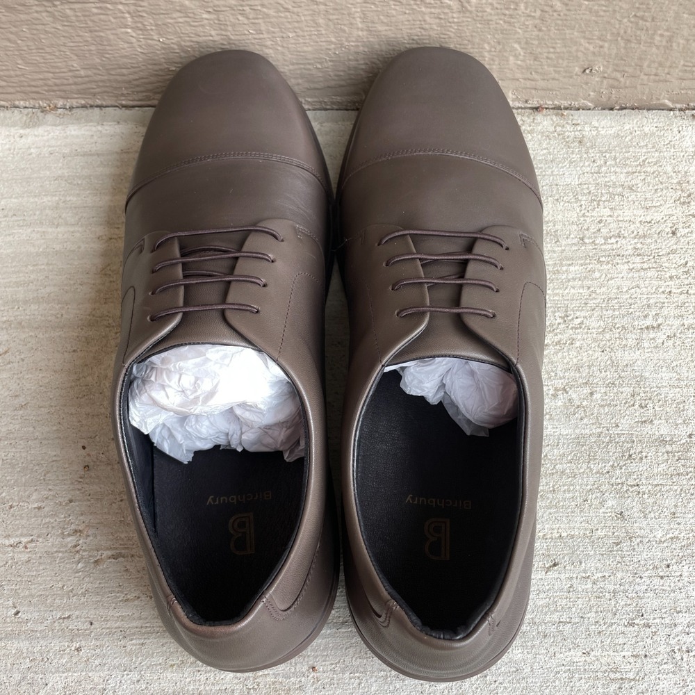 NEW Birchbury Brenston Moonrock Brown Men's US 14 Barefoot Leather Dress Shoe - Picture 4 of 7